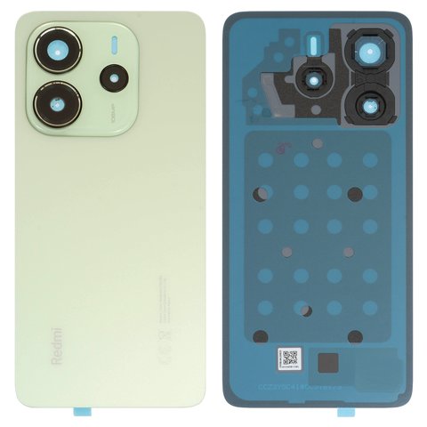 Panel trasero de carcasa puede usarse con Xiaomi Redmi Note 14 4G, verde, con vidrio de cámara, global version, lime green