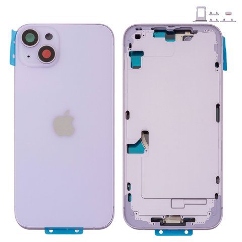 Carcasa puede usarse con iPhone 14 Plus, morado, con botones laterales,  con sujetador de tarjeta SIM, Original PRC , EU Version, purple