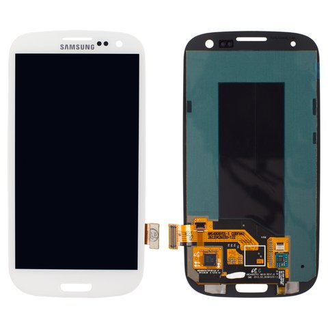 Дисплей для Samsung I747 Galaxy S3, I9300 Galaxy S3, I9300i Galaxy S3 Duos, I9301 Galaxy S3 Neo, I9305 Galaxy S3, R530, білий, без рамки, Оригінал переклеєне скло 
