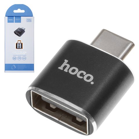 Адаптер Hoco UA5, USB тип C, USB тип A, чорний