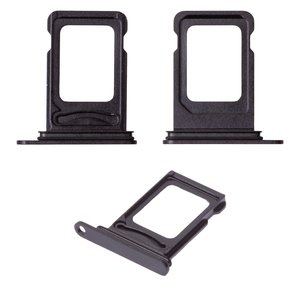 Держатель SIM карты для iPhone 15, iPhone 15 Plus, черный, single sim