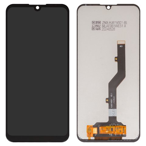 Дисплей для ZTE Blade A5 2020 , Blade A51 Lite, Blade A7 2019  , Blade A7 2020  , чорний, без рамки, High Copy, SKI608 B09 V0.1 