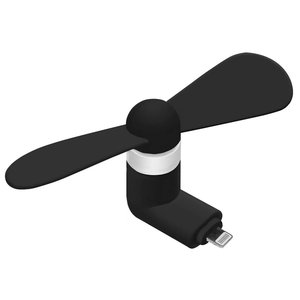 Вентилятор Mini, чорний, мобільний, Lightning
