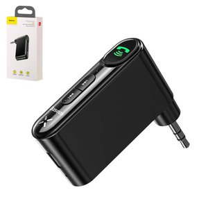FM трансмиттер Baseus Qiyin, черный, с кнопкой, с Bluetooth, TRS 3.5 мм, micro USB тип B, #WXQY010001