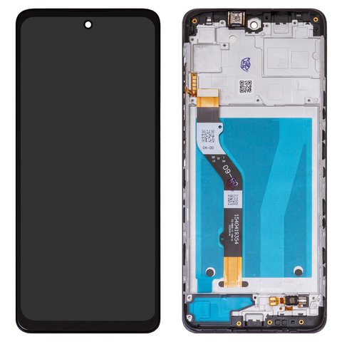 Дисплей для Motorola Moto G60, черный, с рамкой, Box 